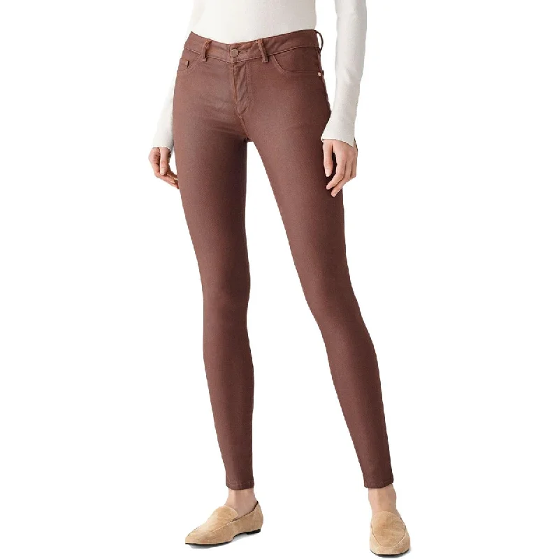 DL1961 Womens Emma Low Rise Coated Skinny Jeans