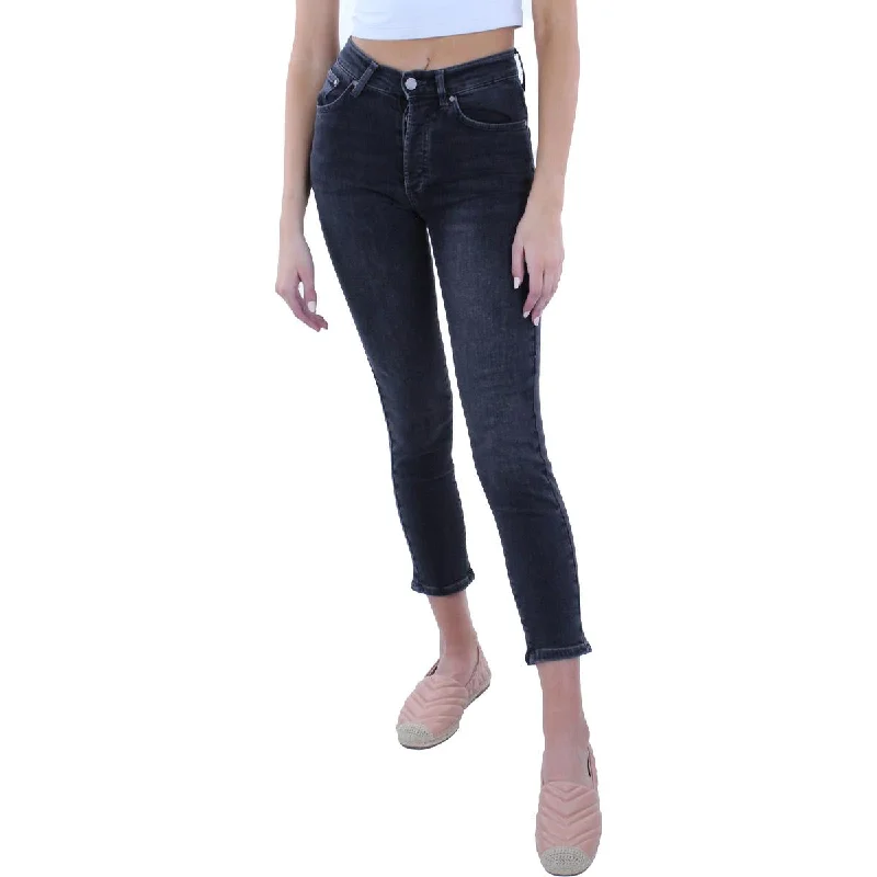 DSTLD Womens High Rise Button Fly Skinny Jeans