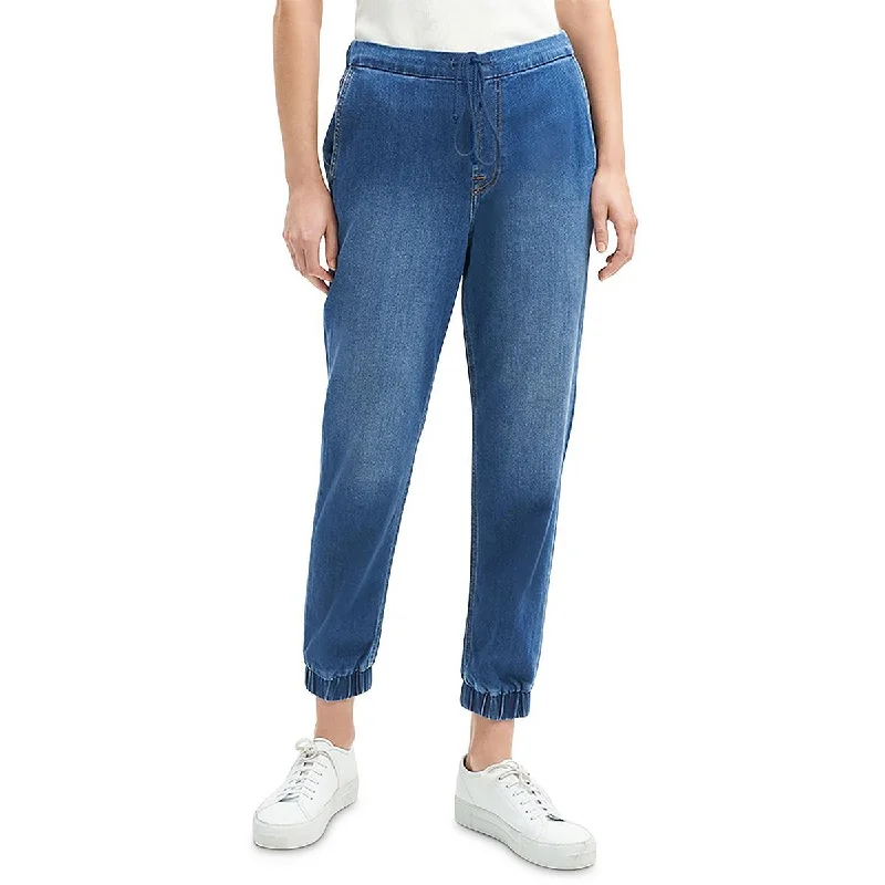 Jen7 Womens Denim High-Waist Jogger Jeans