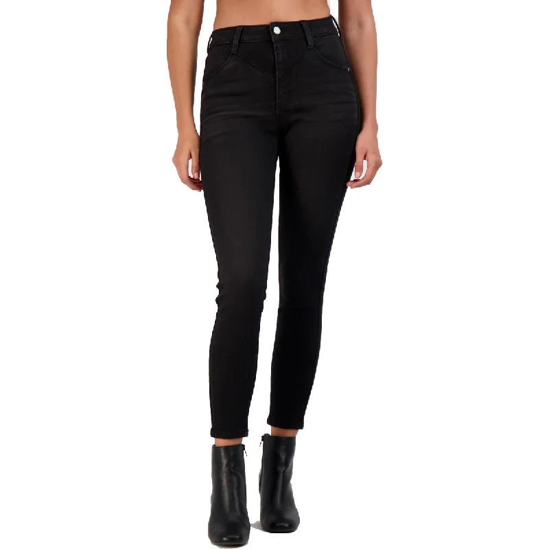 Just Black Women's Black Wash High Rise Cropped Skinny Jeans