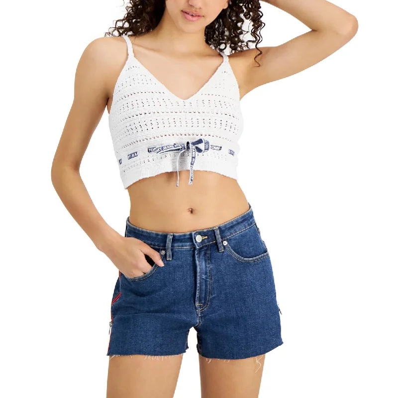 Tommy Jeans Womens Crochet Bra Cropped