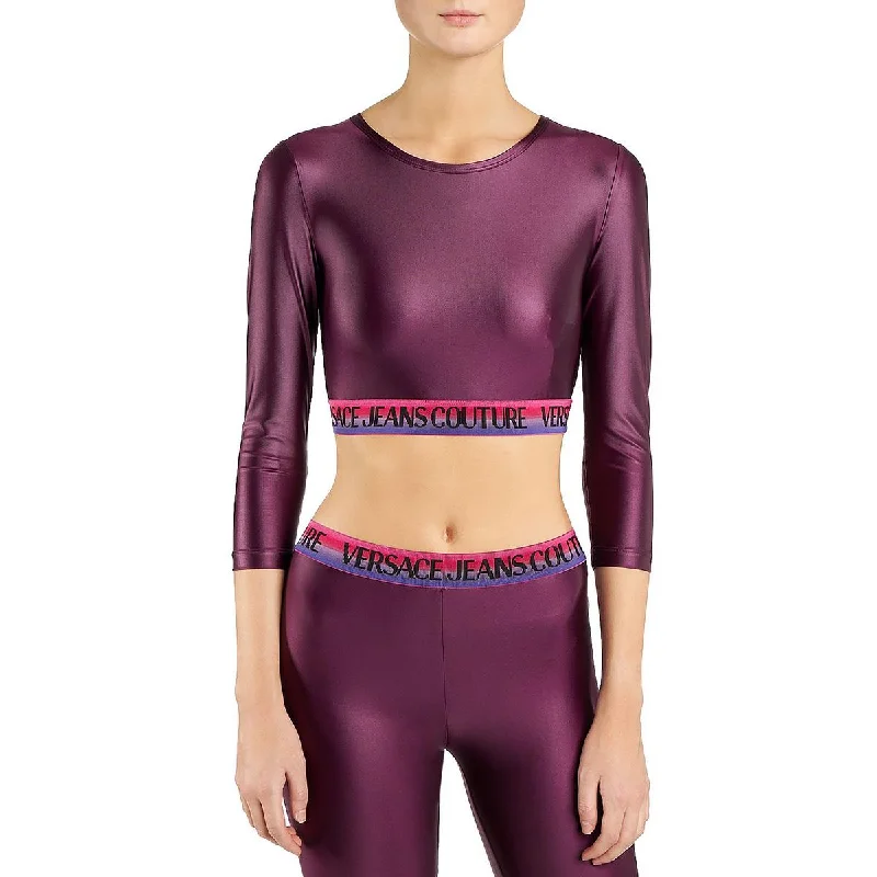 Versace Jeans Couture Womens Lycra Banded Bottom Cropped