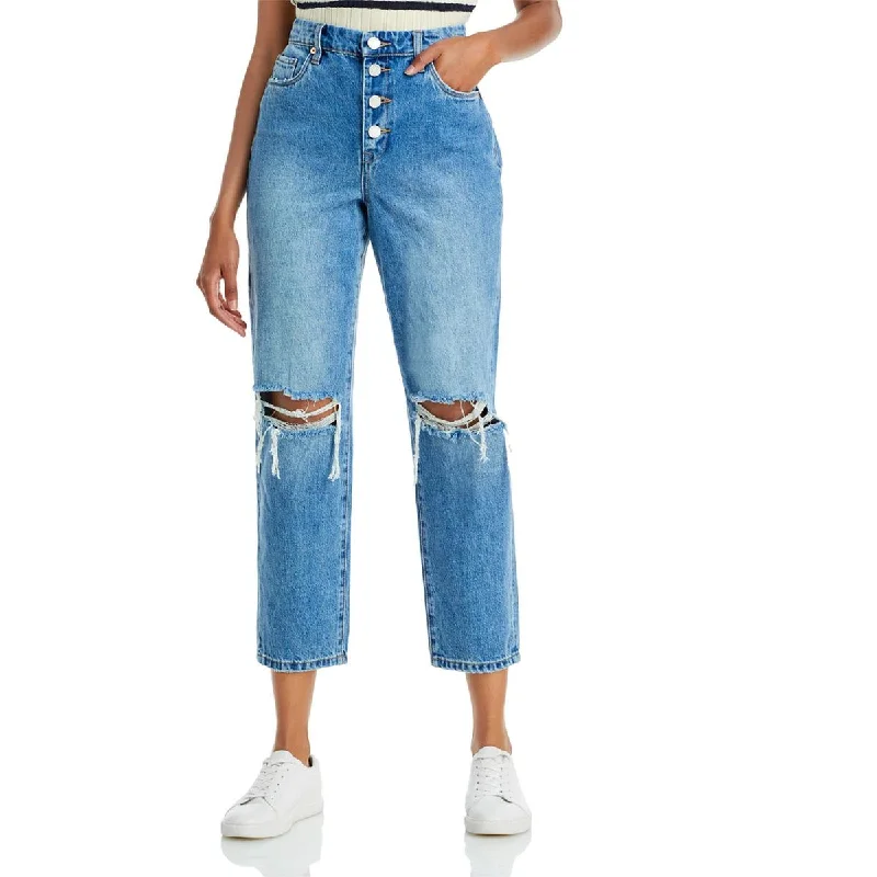 [BLANKNYC] Womens Madison Denim Light Wash Straight Crop Jeans