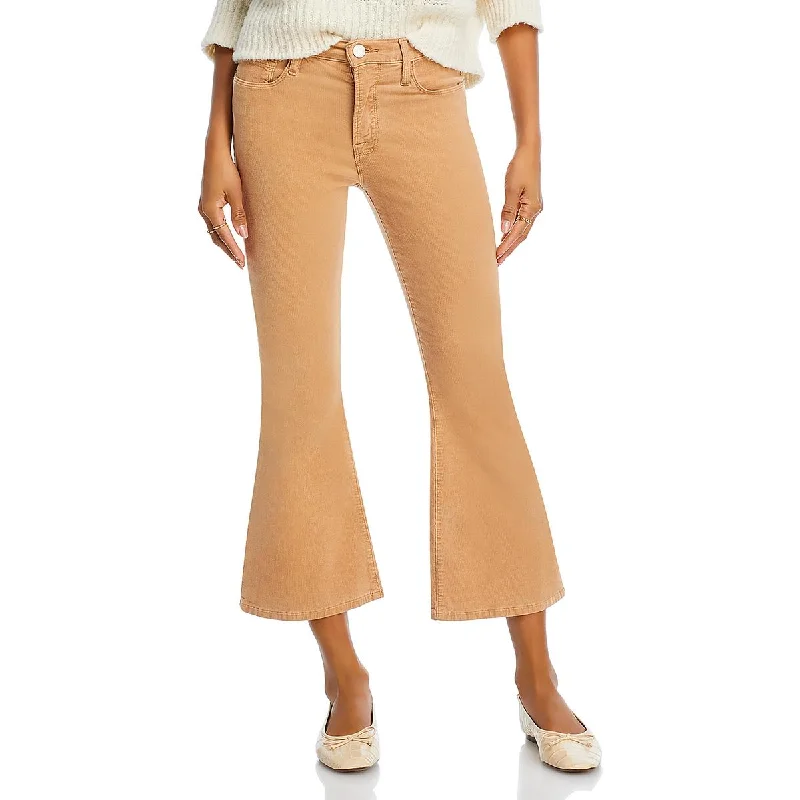 FRAME Womens High Rise Copped Flared Jeans