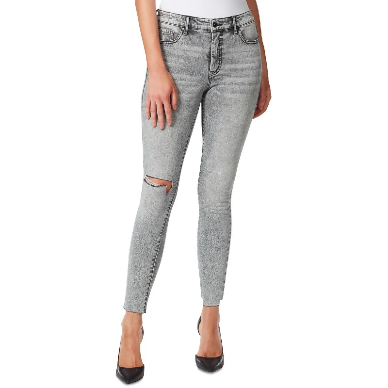 Jessica Simpson Womens Adored Distressed High Rise Ankle Jeans