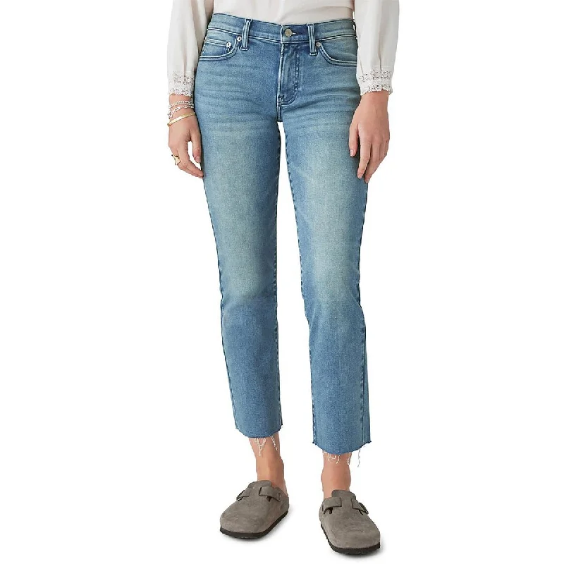 Lucky Brand Womens Sweet Mid-Rise Raw Hem Cropped Jeans