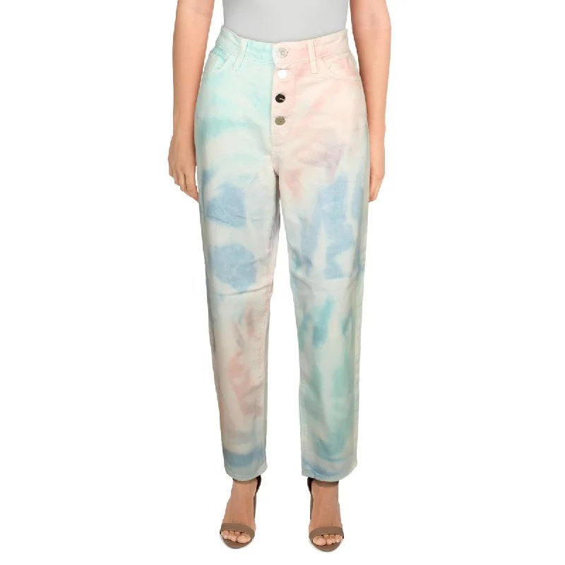 Mavi Womens Lila High Rise Tie-Dye Mom Jeans