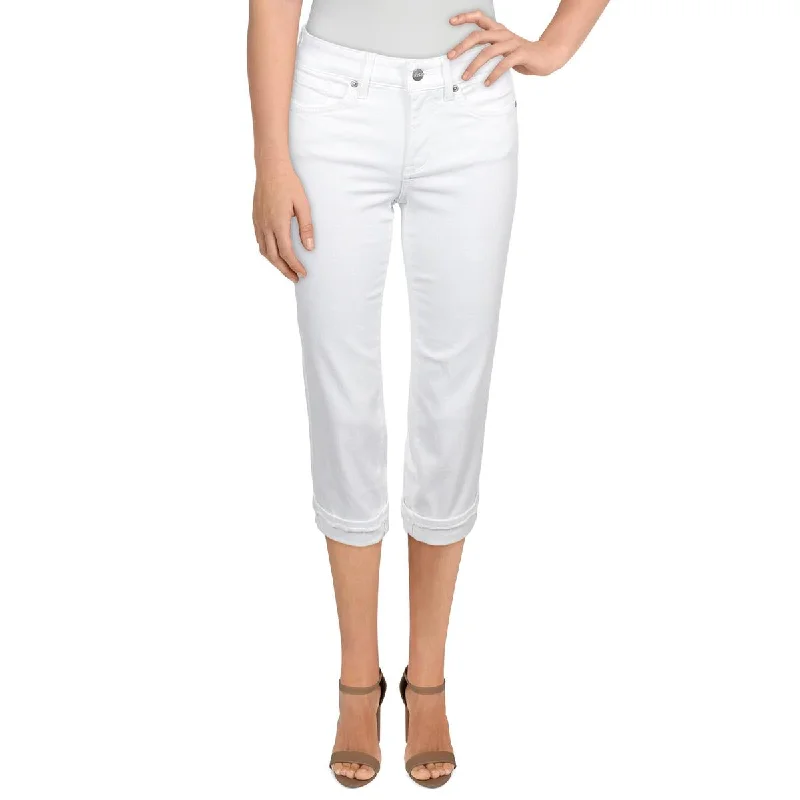 NYDJ Womens Marilyn High-Rise Straight Leg Cropped Jeans