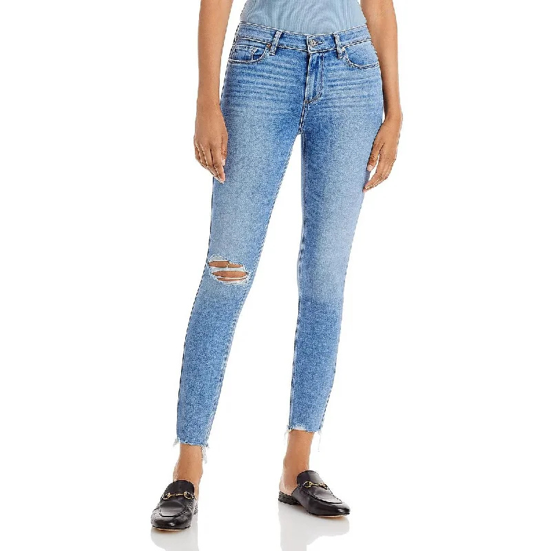 Paige Womens Verdugo Distressed Skinny Ankle Jeans