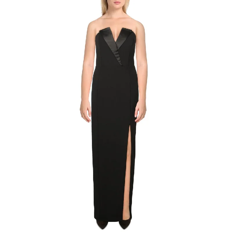 Betsy & Adam Womens Corset Satin Tru Evening Dress