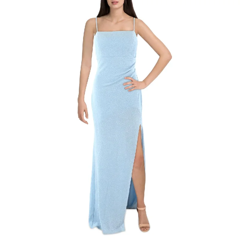 Crystal Doll Womens Juniors Ruched Long Evening Dress