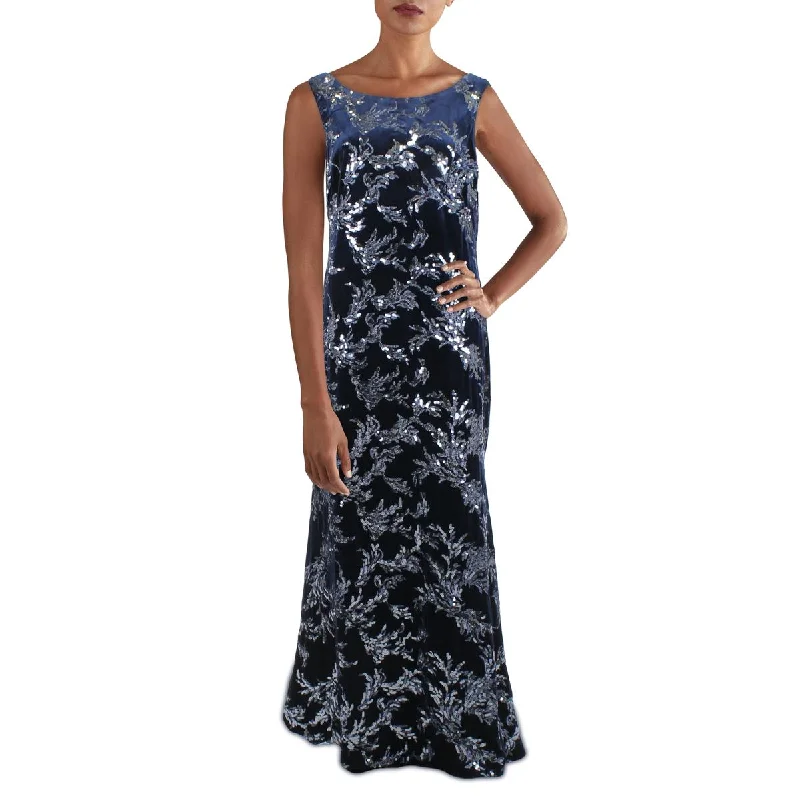 Eliza J Womens Velvet Maxi Evening Dress