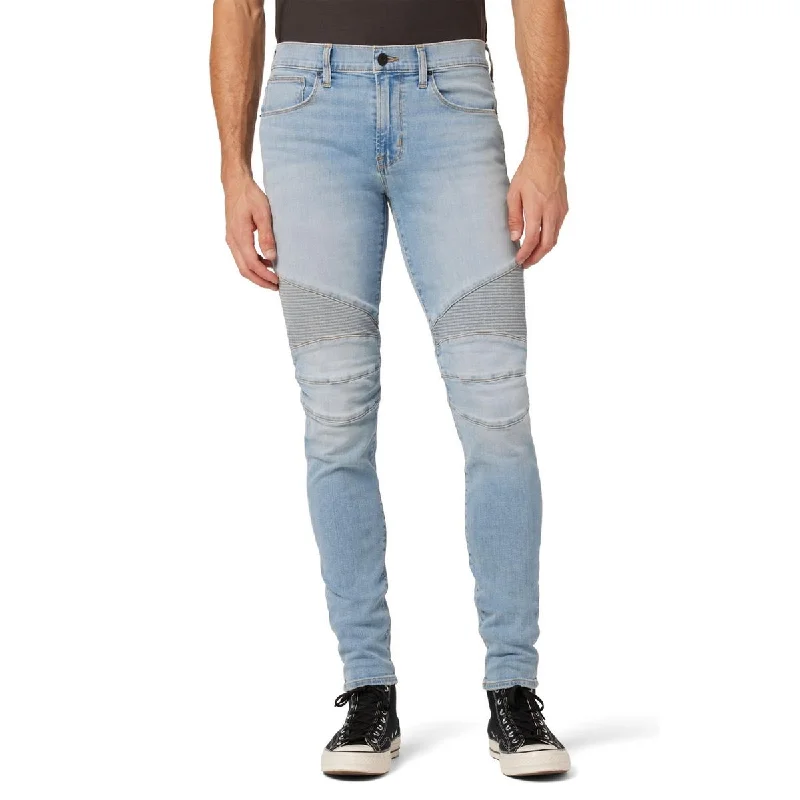 Hudson Mens Banks Biker Light Wash Slim Jeans