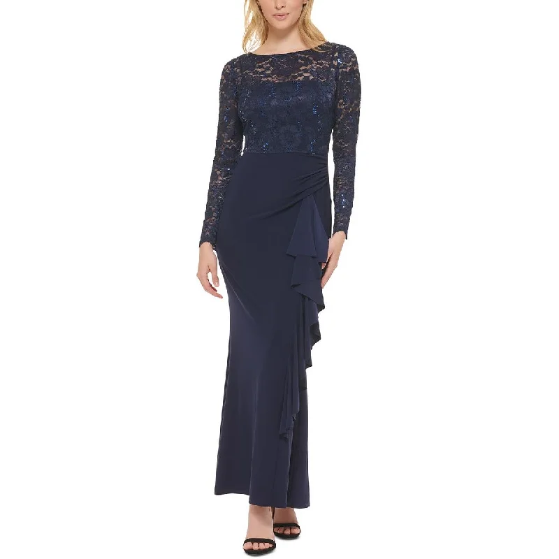 Jessica Howard Womens Lace Sequined Evening Dress