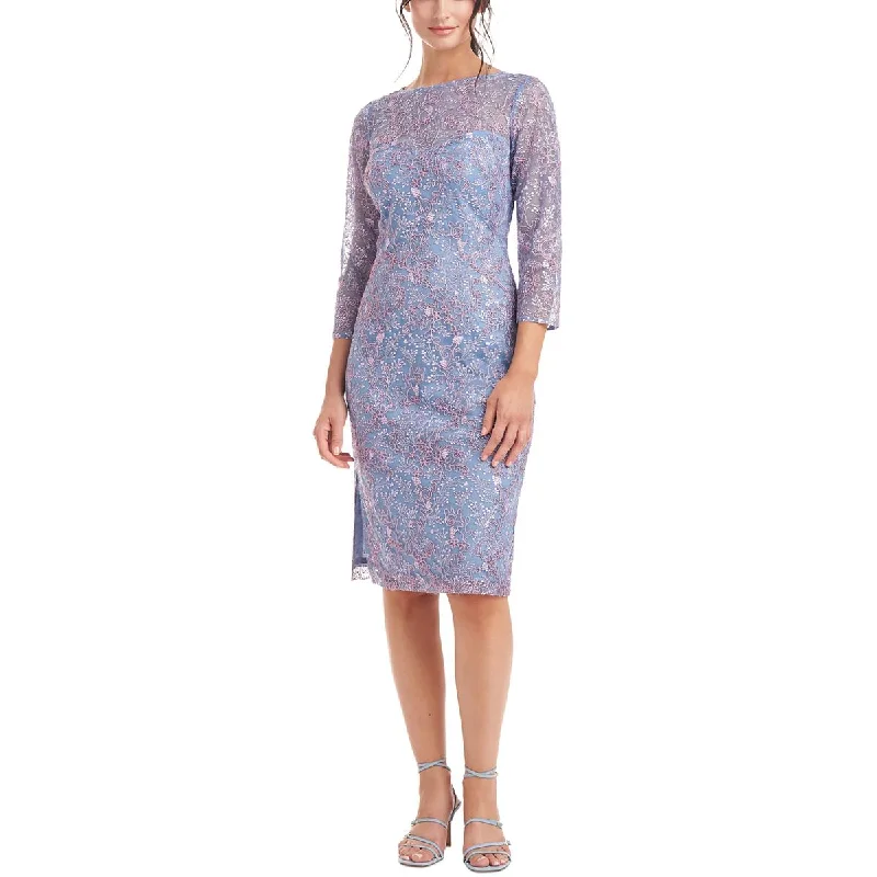 JS Collections Womens Embroidered Knee-Length Cocktail and Party Dress