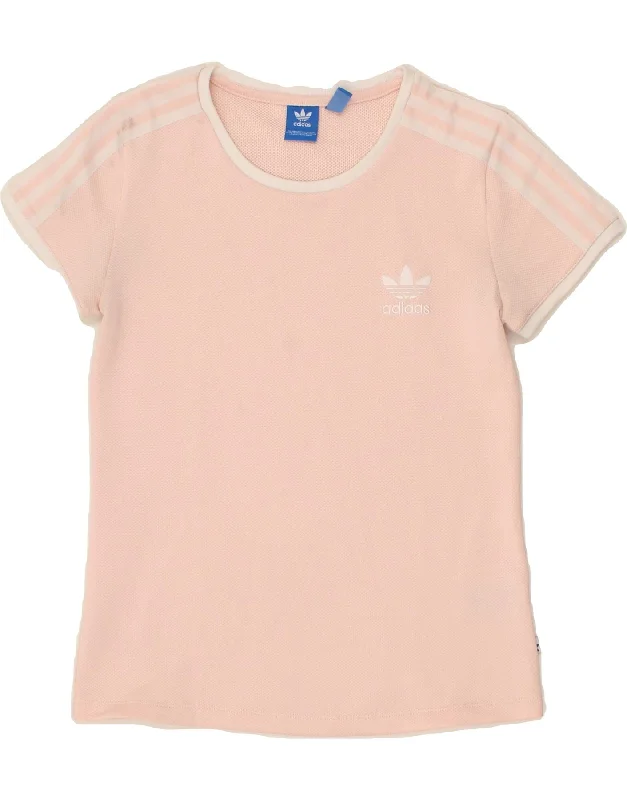 ADIDAS Womens T-Shirt Top UK 12 Medium Pink Polyester