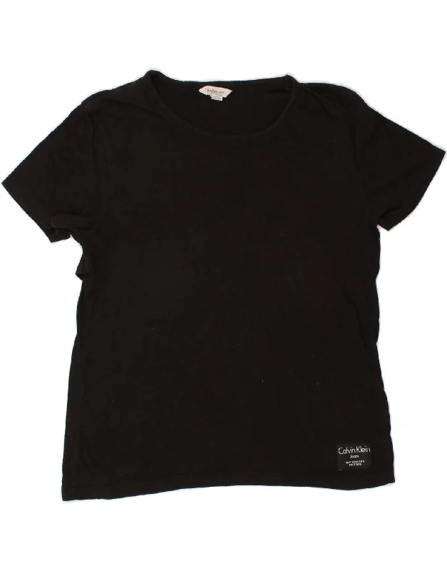 CALVIN KLEIN JEANS Womens T-Shirt Top UK 10 Small Black