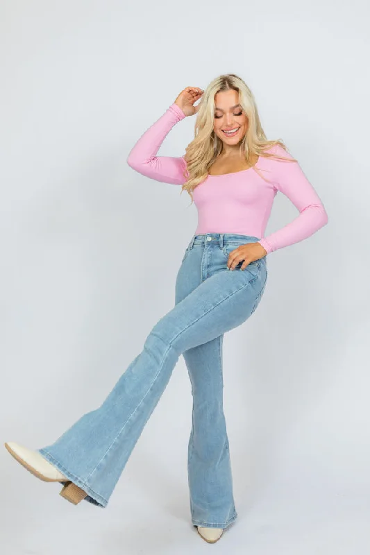 Maren Light Wash Stretchy Flare Jeans FINAL SALE