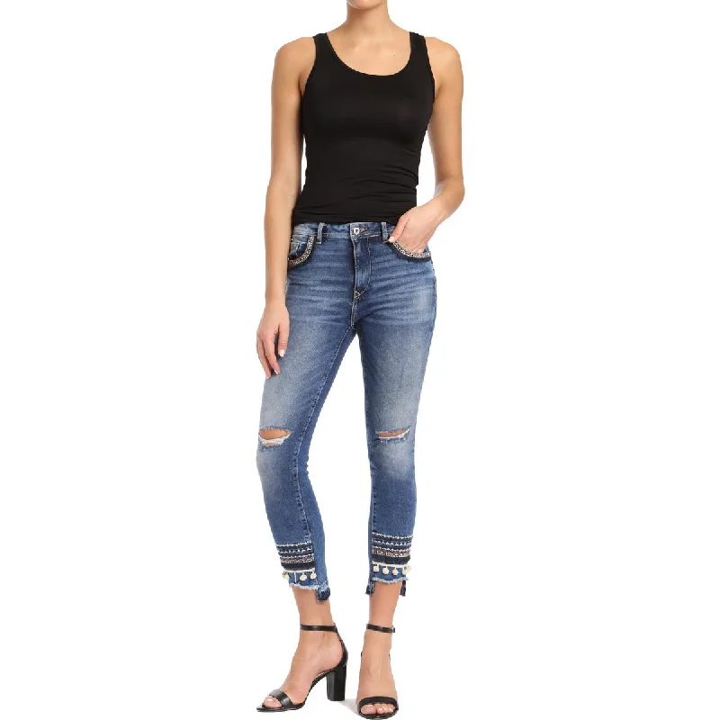 Mavi Jeans Womens Tess High Rise Destroyed Skinny Jeans