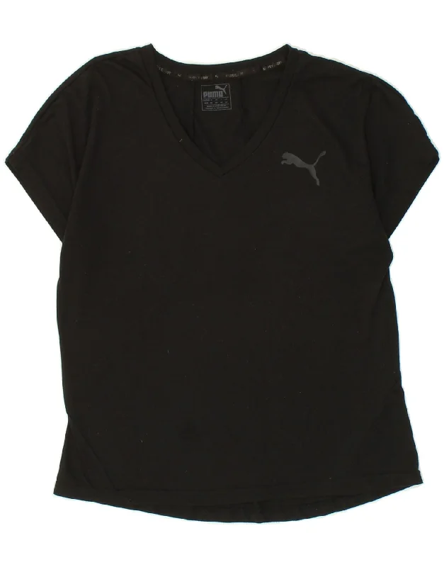 PUMA Womens T-Shirt Top UK 12 Medium Black