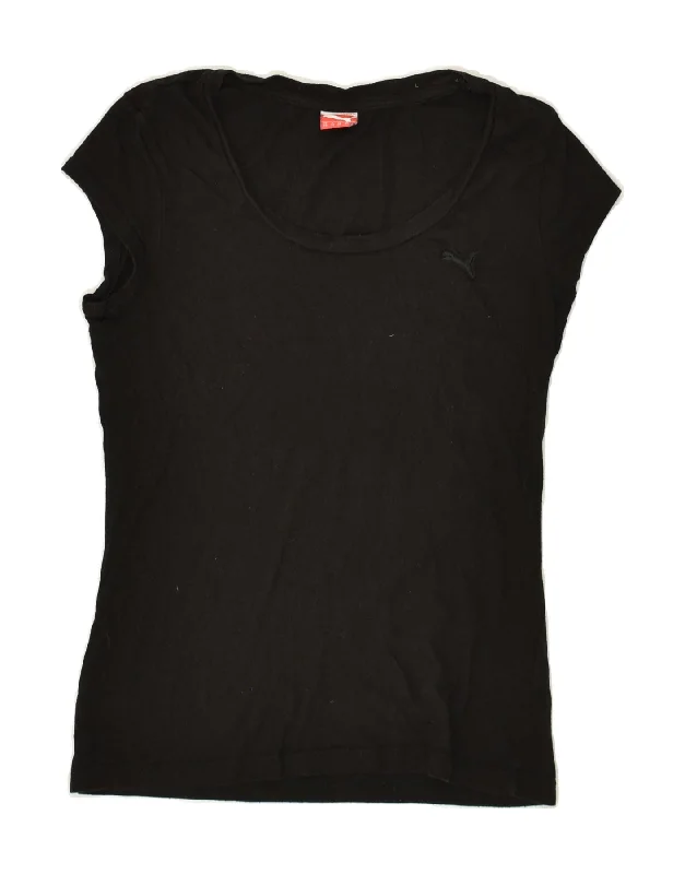 PUMA Womens T-Shirt Top UK 4 XS Black