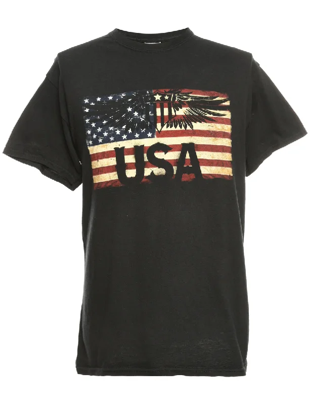 USA Printed T-shirt - L