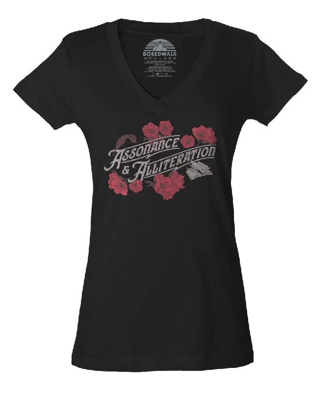 Women's Assonance and Alliteration Vneck T-Shirt