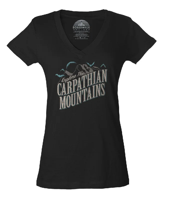 Women's Explore The Carpathian Mountains Vneck T-Shirt