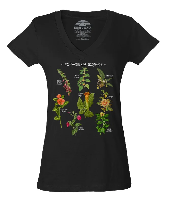 Women's Psychedelica Botanica Vneck T-Shirt