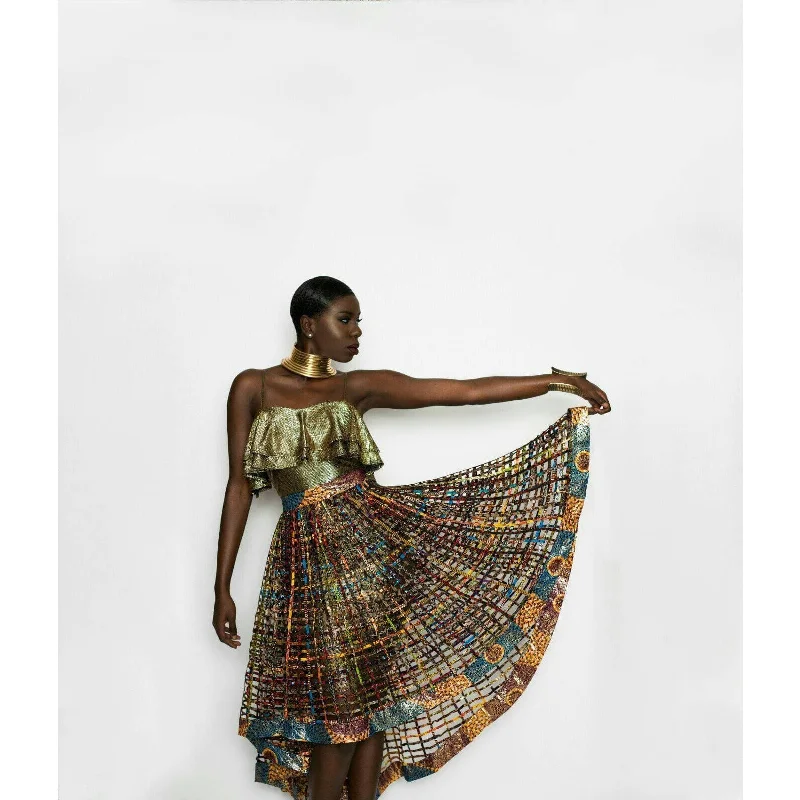 Ankara  Laced Skirt High-Low