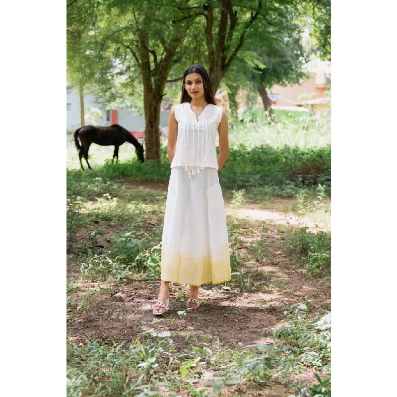 Organic Cotton Linen White Skirt-Top