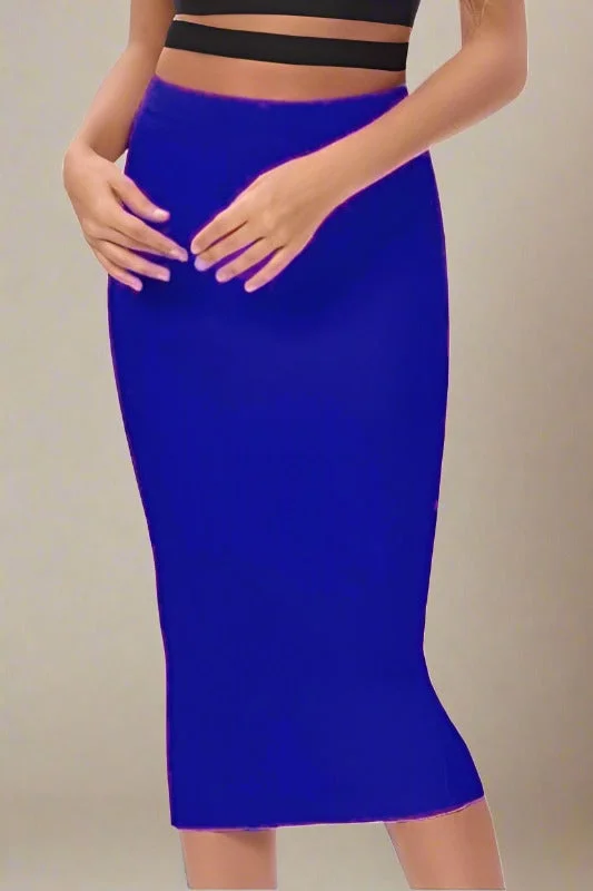 Pencil High Waist Bandage Midi Skirt - Navy Blue