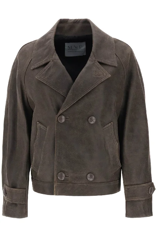 Solferino Jacket In Vintage-effect Leather  - Marrone