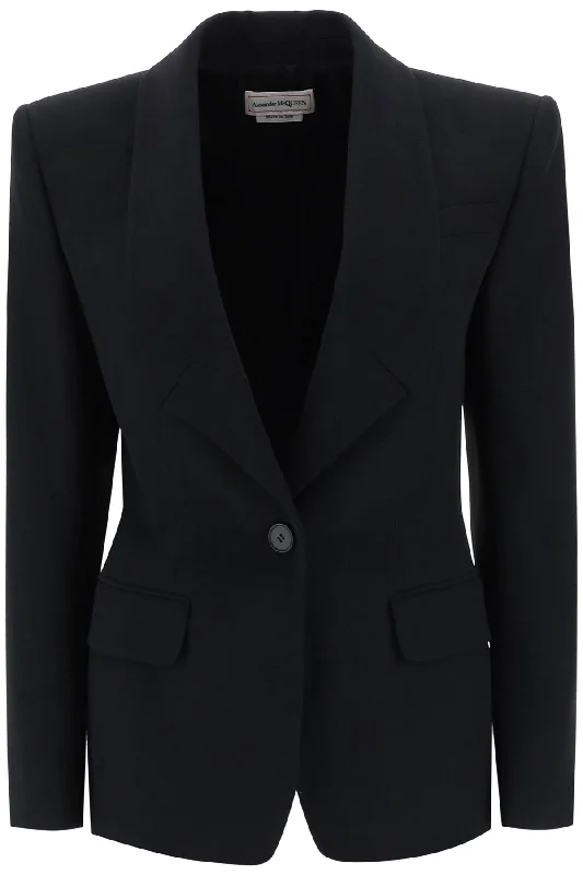 Upside-down Lapel Jacket  - Black