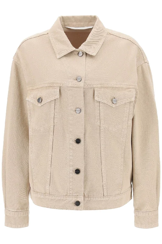 Oversized Denim Jacket  - Beige