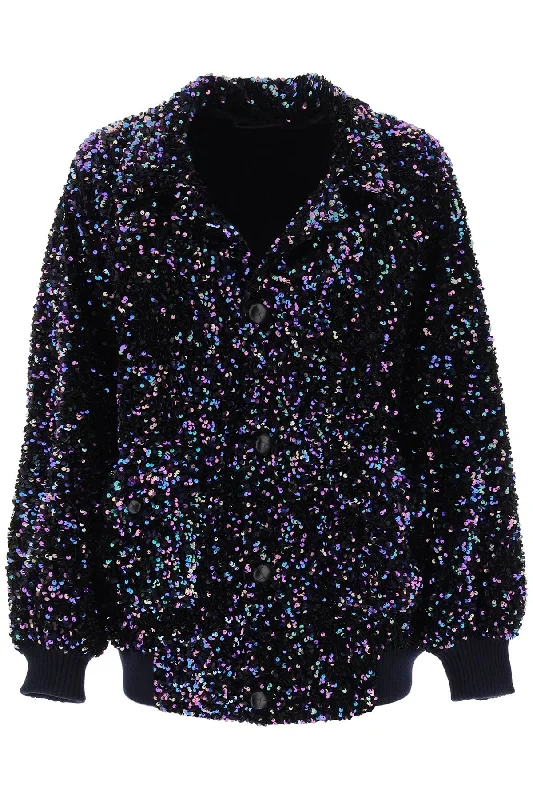 Aileen Chabo Sequined Bomber Jacket  - Blue