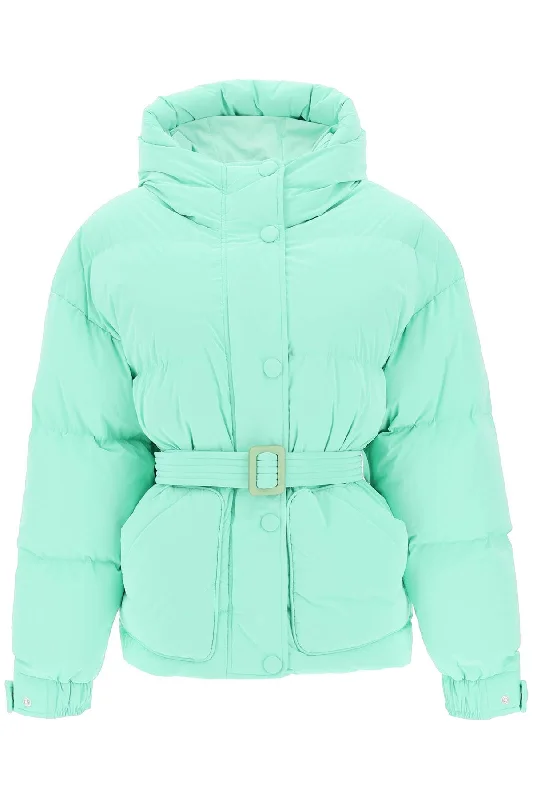 'michlin' Belted Down Jacket  - Verde