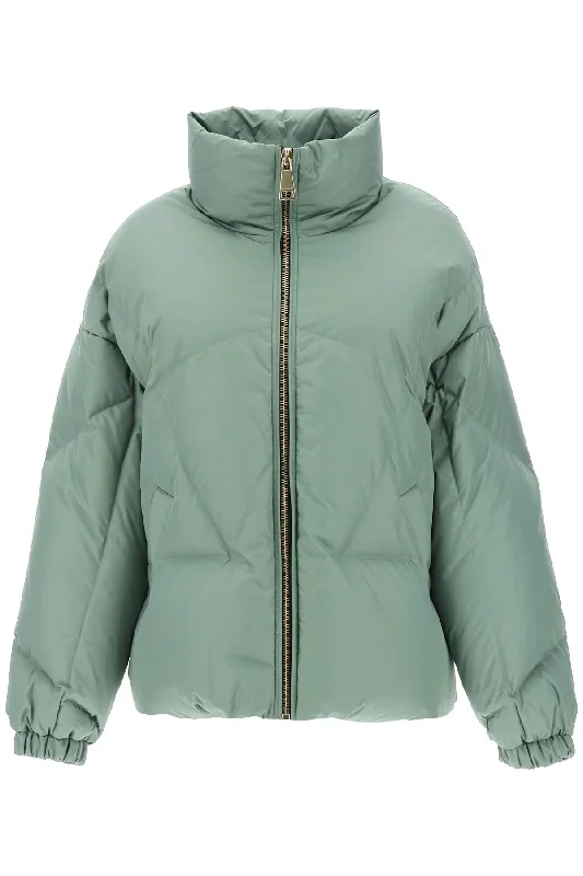 Moon Hooded Short Down Jacket  - Verde