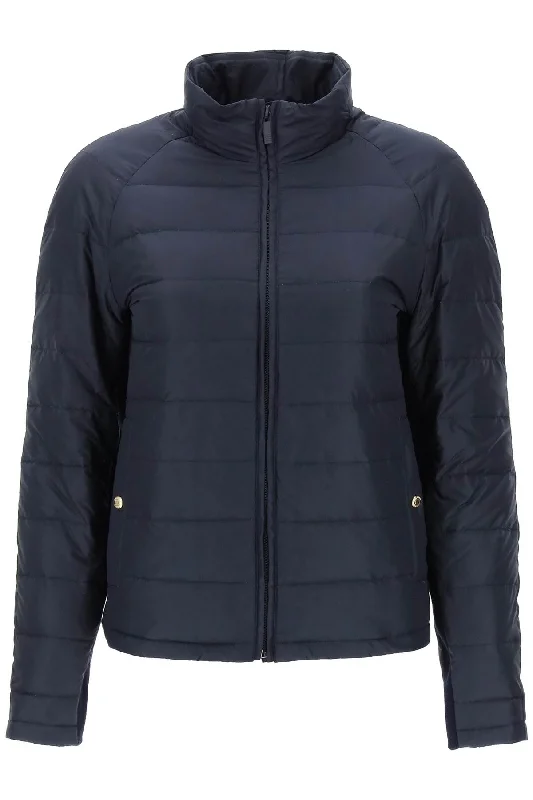 Quilted Puffer Jacket With 4-bar Insert  - Blu