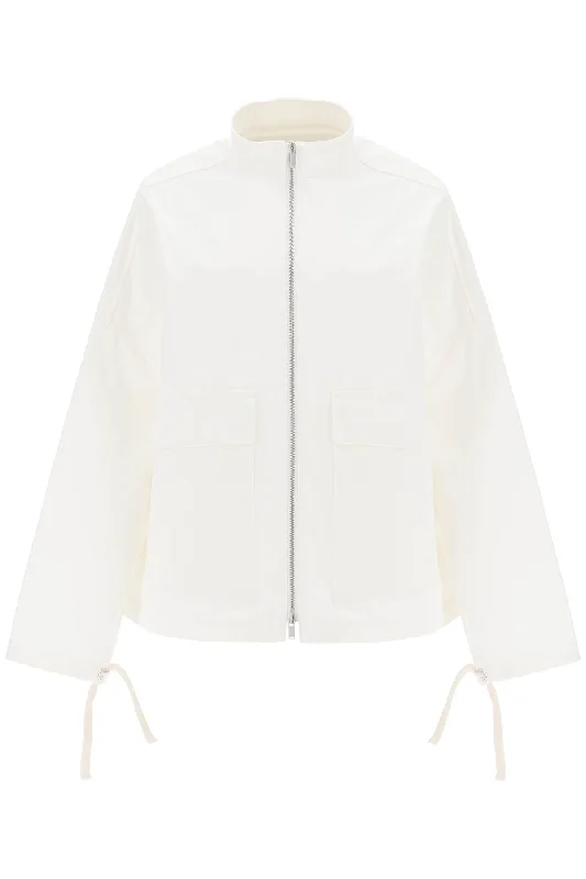 Oversized Blouson Jacket In Canvas  - White