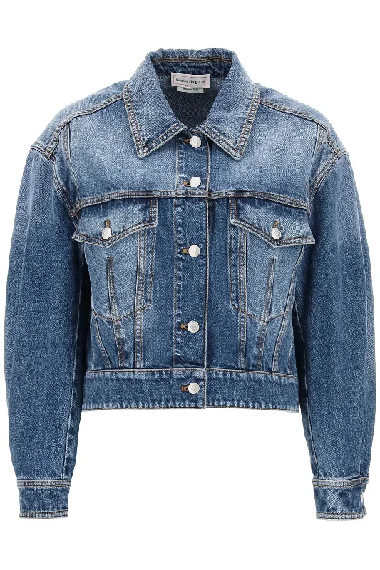 Denim Cocoon Jacket  - Blue