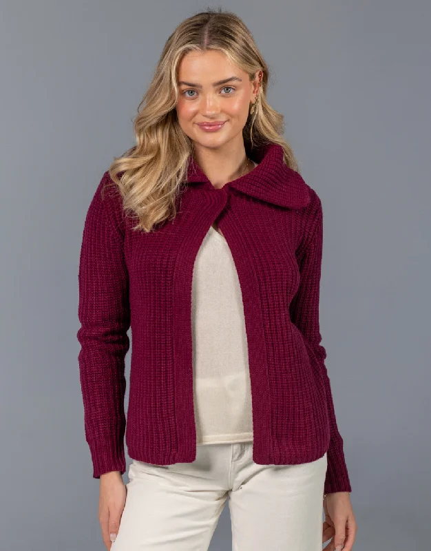 Bomber Cashmere Jacket in Merlot