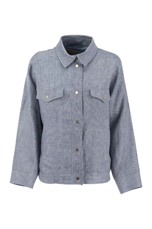 Linen shirt-cut jacket