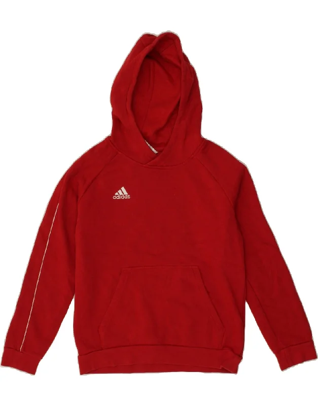 ADIDAS Boys Hoodie Jumper 11-12 Years Red Cotton