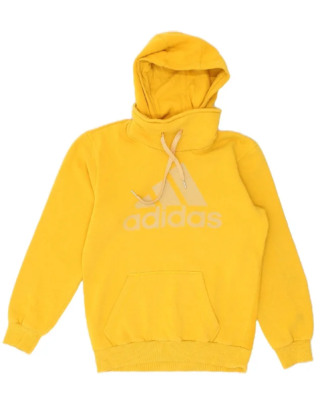 ADIDAS Mens Graphic Hoodie Jumper Small Yellow