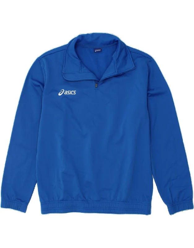 ASICS Mens Sweatshirt Jumper Medium Blue Polyester