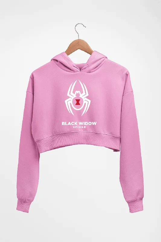 Black Widow Spider Crop HOODIE FOR WOMEN