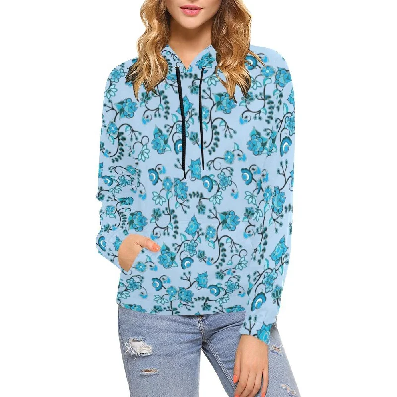 Blue Floral Amour Hoodie for Women (USA Size)