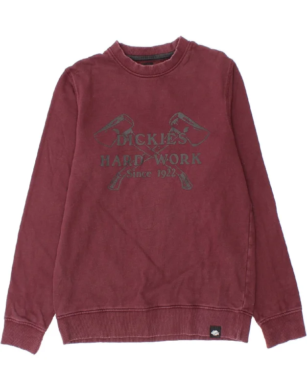 DICKIES Mens Graphic Sweatshirt Jumper Medium Burgundy