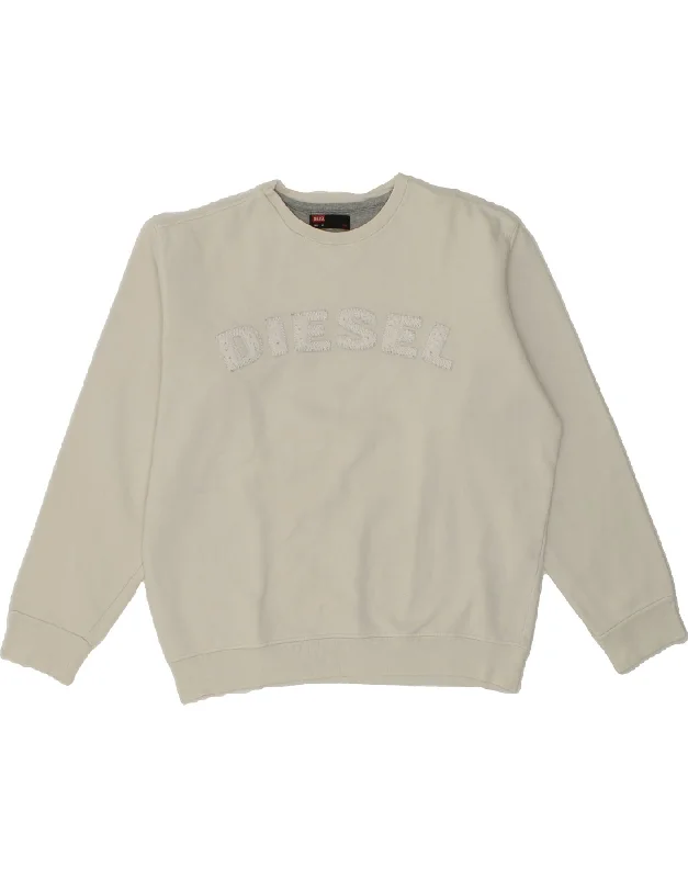 DIESEL Mens Graphic Sweatshirt Jumper Medium Grey Cotton